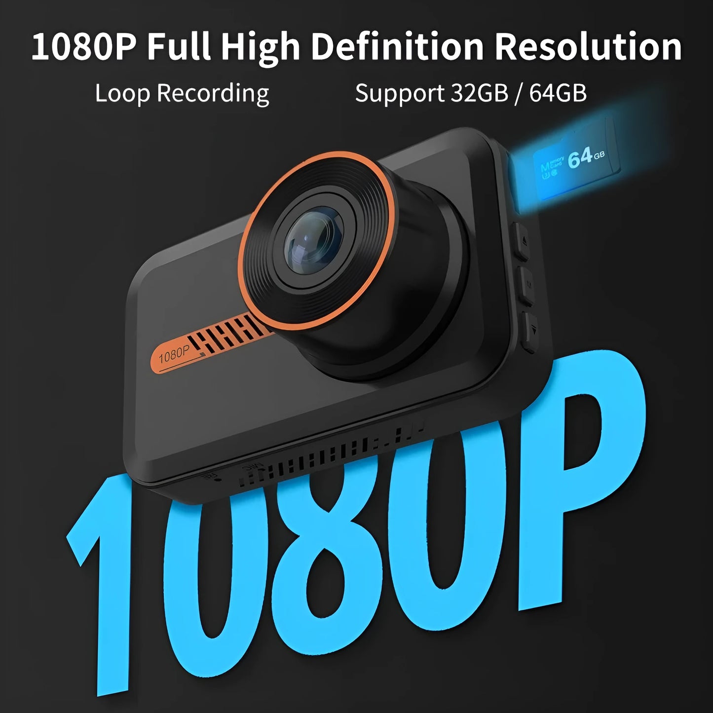 ThiEYE front and rear dash cam system with 3-inch screen showing dual camera views