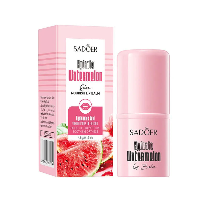 Anti-chapped lip moisturising lipstick tube with multiple formula variant labels