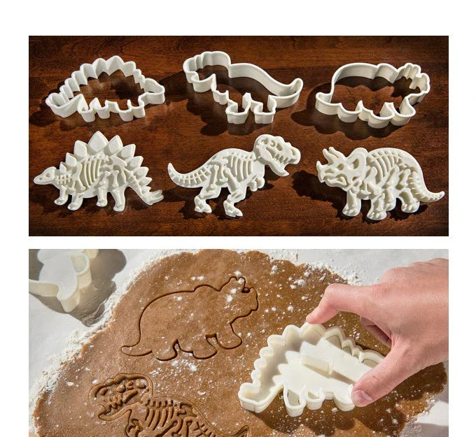 Dinosaur-shaped biscuit mould made from food-grade PVC material for safe and creative baking
