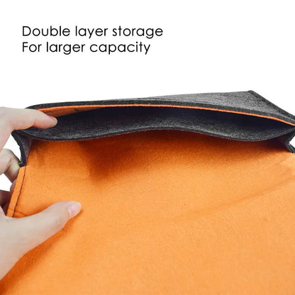 Black felt pouch bag for Nintendo Switch showing game card slots and double layer storage compartments