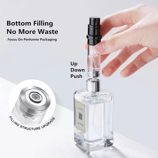 Compact perfume vaporizer in various colours with leak-proof design
