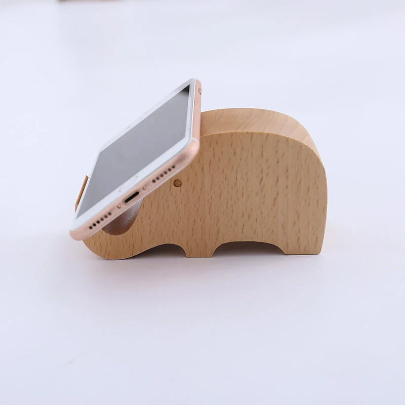 Custom beech wood lazy phone holder with various designs for hands-free convenience