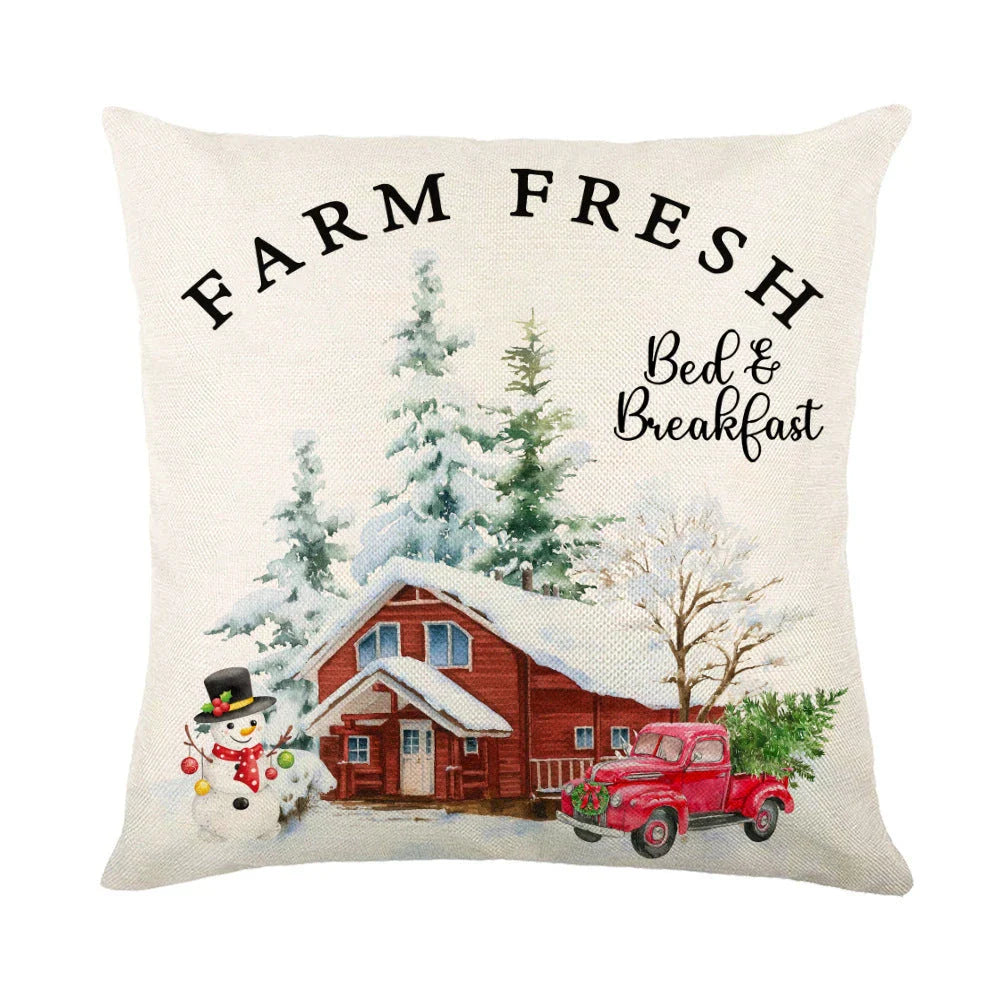 Cozy snowflake throw pillow covers with vibrant holiday designs in multiple color options