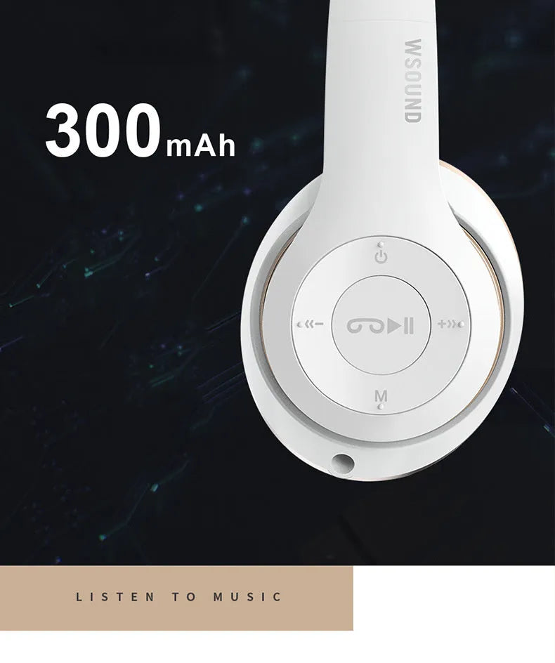 Bluetooth wireless headset with stereo channel support offering bilateral stereo sound for hands-free calls, music, and podcasts, compatible with devices using Bluetooth 4.2 connectivity, available in a choice of blue or red colour options.