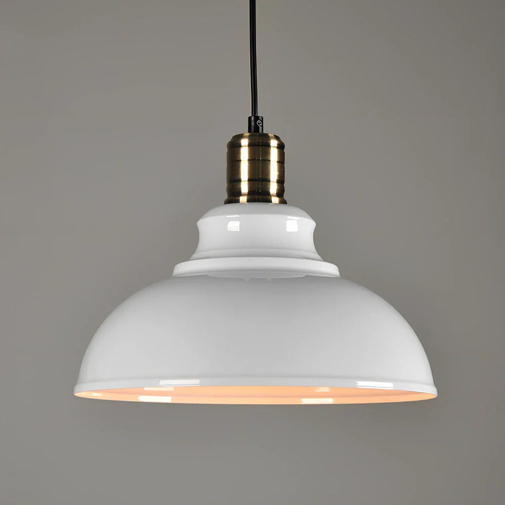Industrial pendant light with 29cm iron shade and adjustable cord for kitchen island installation