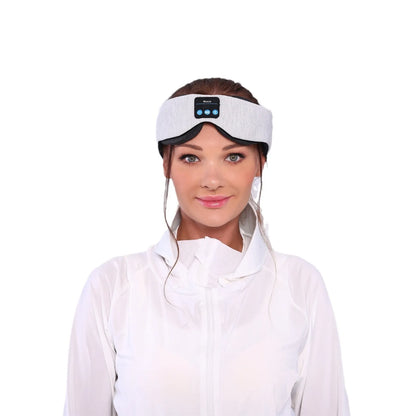 Grey outline Bluetooth sleeping eye mask made from soft polyester fabric.