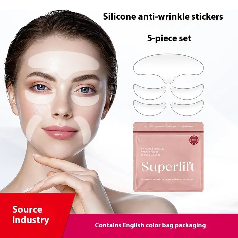 5 silicone anti-wrinkle face stickers for wrinkle removal and prevention