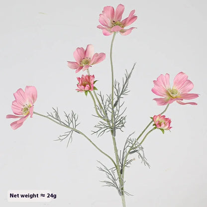 Small artificial Persian chrysanthemum bouquet in milky white colour with plastic stems and silk petals