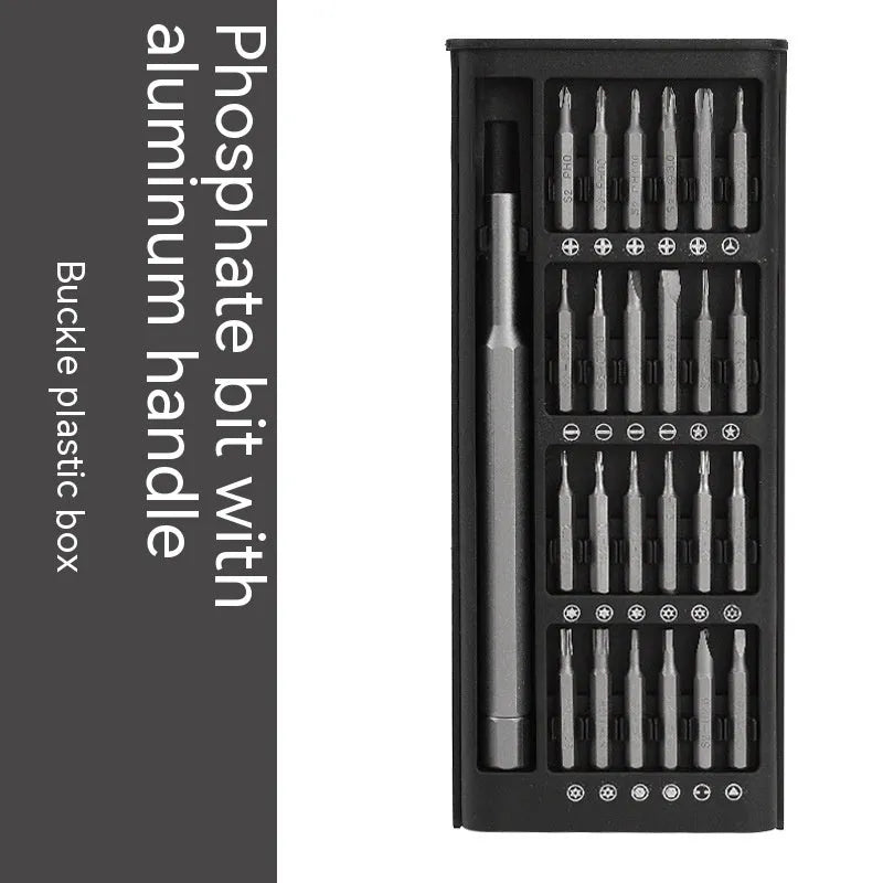 24-in-1 magnetic precision screwdriver set with chrome vanadium steel shaft and multiple 4mm bits
