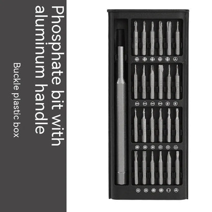 24-in-1 magnetic precision screwdriver set with chrome vanadium steel shaft and multiple 4mm bits