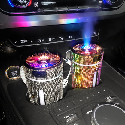 Ultrasonic Aromatherapy Car Diffuser with Colorful LED Lighting, Compact and Portable Design for In-Car Relaxation and Fragrance Enjoyment