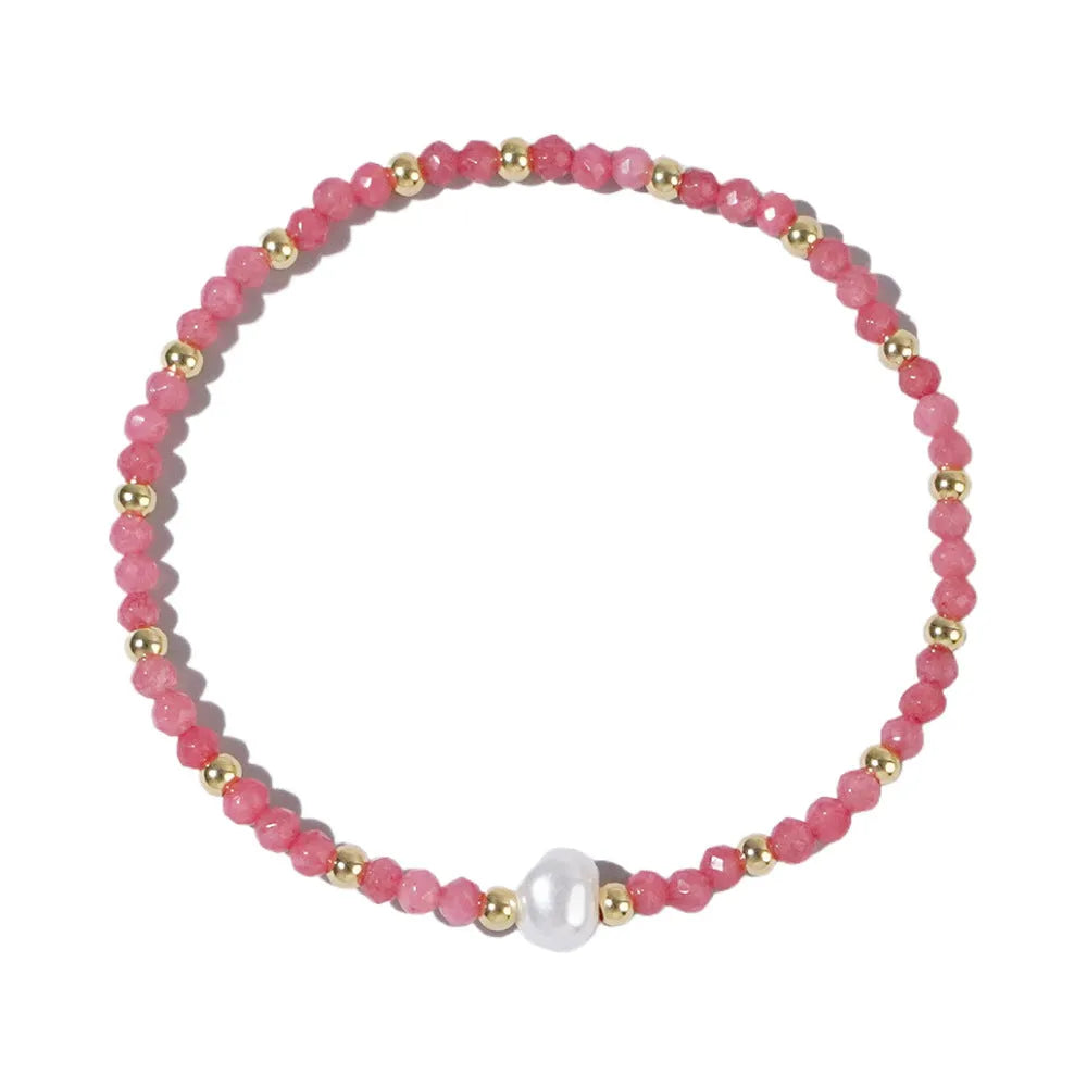 Natural stone geometric ellipse bracelet in various colour options