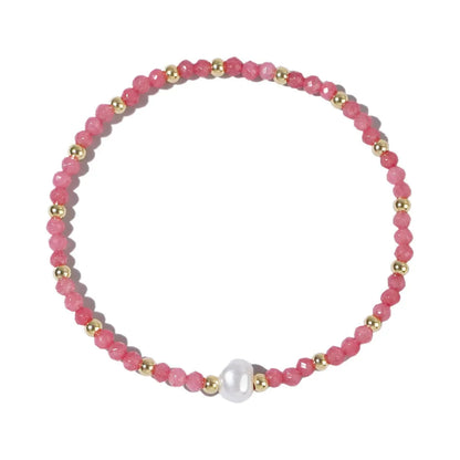 Natural stone geometric ellipse bracelet in various colour options