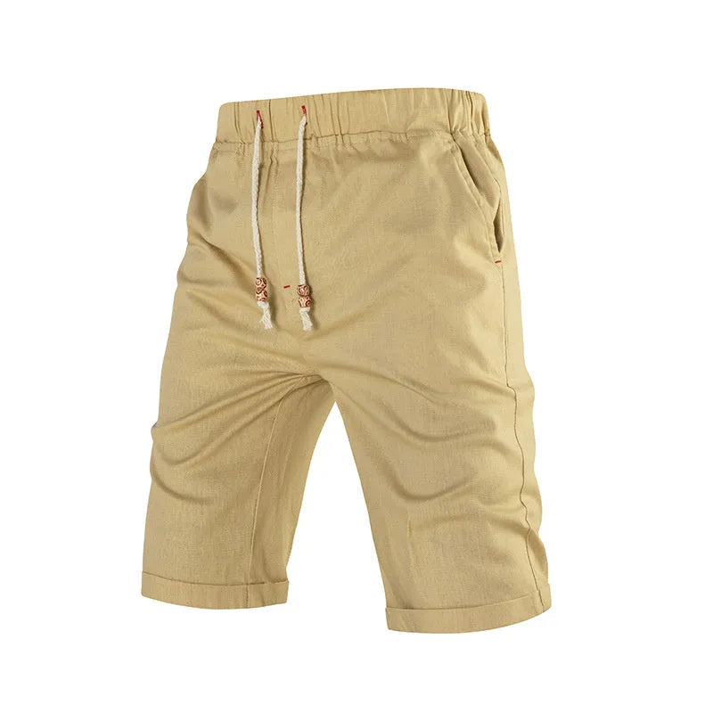 Men's cotton blend sports casual shorts with straight cut design and zipper pocket in summer colours