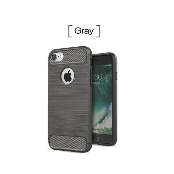 Solid colour TPU shock proof back cover case for iPhone on a table.
