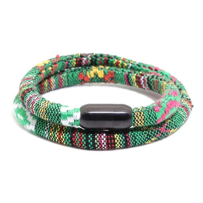 Bohemian Men's Stainless Steel Magnet Charm Bracelet in various colours
