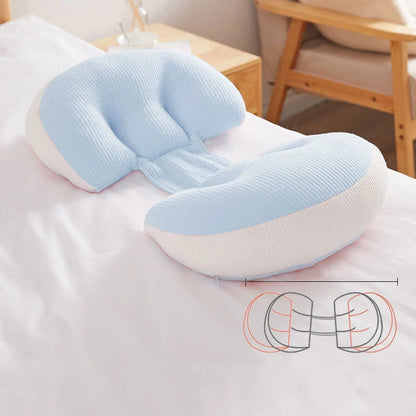 U-Shape Pregnancy Pillow in Pink Grey, Pink White, and Blue White options