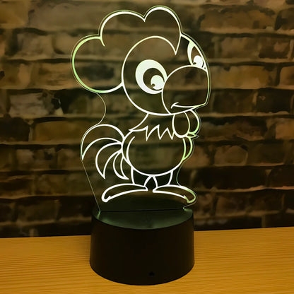 Zodiac LED night light in ox model on ABS base, showing touch-activated seven colours and 87x87x41mm dimensions