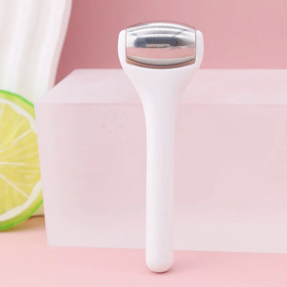 Ice roller eye cream stick cold compress instrument with stainless steel or silicone head on 8cm stick