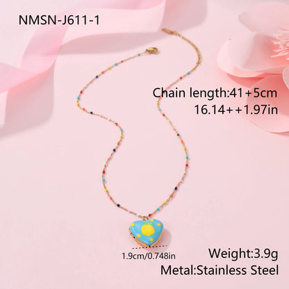 Stainless steel fruit pendant necklace with gold plating on adjustable 41-50cm chain
