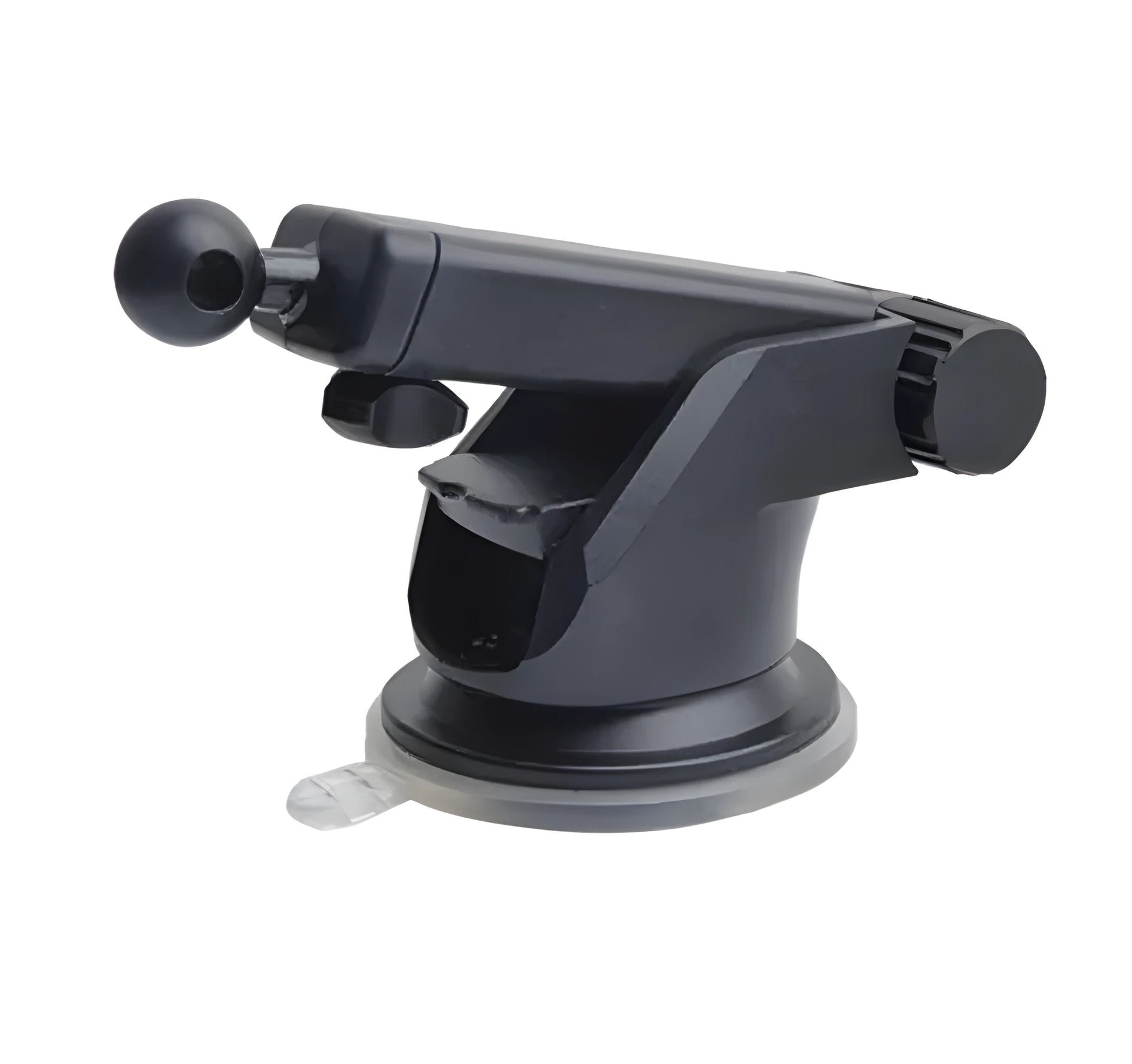 Universal telescopic car phone bracket mounted on dashboard holding smartphone