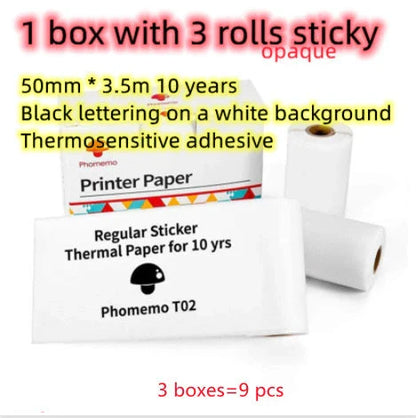 Compact Bluetooth-enabled thermal label printer in white, pink, and green colors with various label options