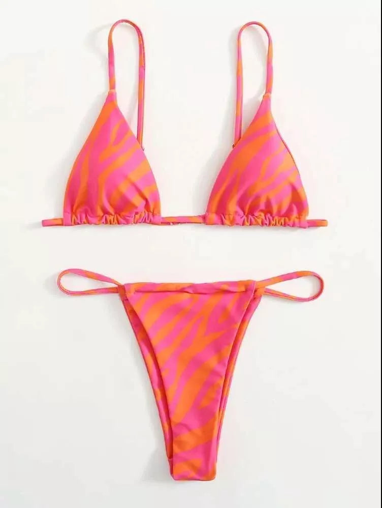 Women's three-piece swimsuit in polyester, available in multiple colours