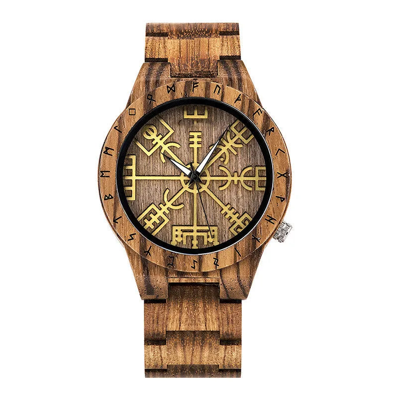 Leisure ebony all wood watch with quartz movement and mineral glass mirror, casual style, four colour options