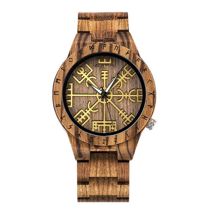 Leisure ebony all wood watch with quartz movement and mineral glass mirror, casual style, four colour options