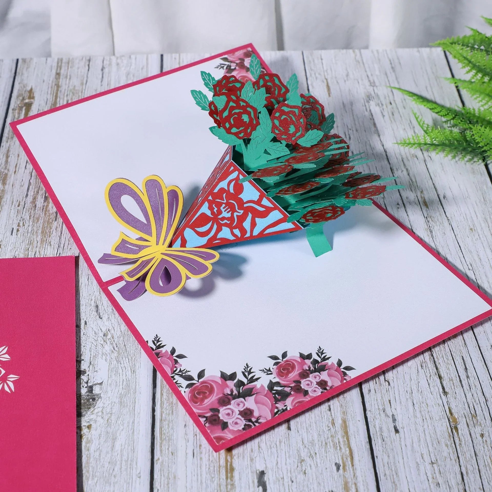 Exquisite 3D pop-up greeting cards for lovers, featuring a variety of romantic motifs like roses, landscapes, and couples.