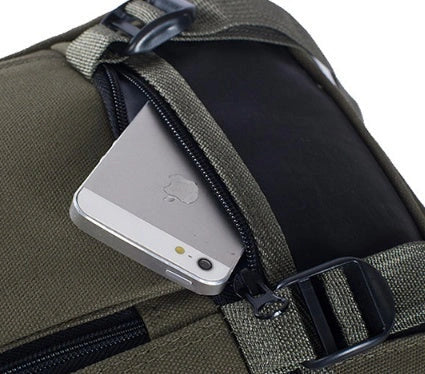 Stylish men's canvas backpack with zipper, perfect for students and professionals