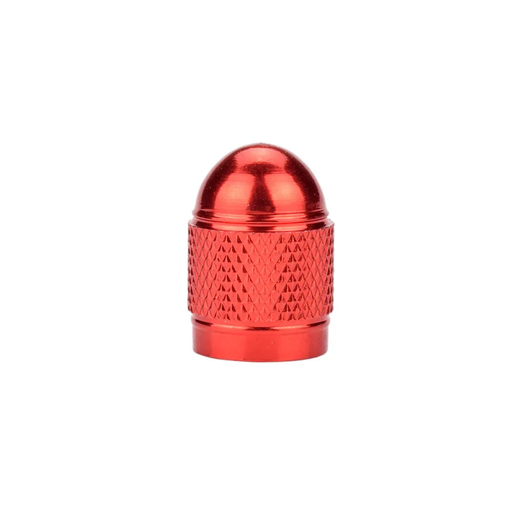 Aluminium alloy bicycle tyre valve cap in a selection of colours for Schrader valves.