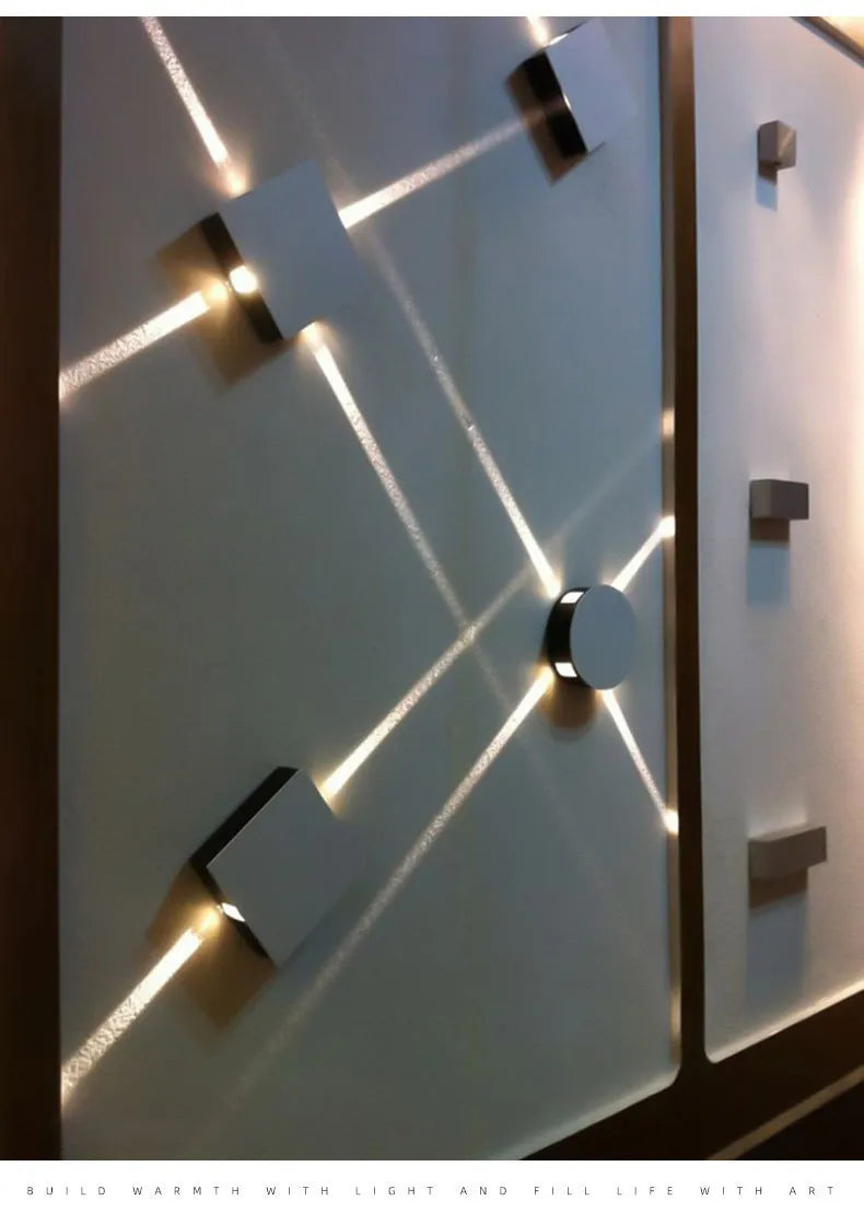 Modern square and round LED aluminium wall light with contemporary Chinese style design