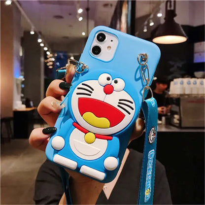 Cartoon camouflage silicone wallet case for Huawei smartphone with card slots