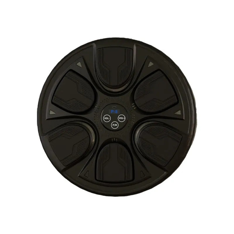 Black leather and PP intelligent music boxing wall target with gloves for home training
