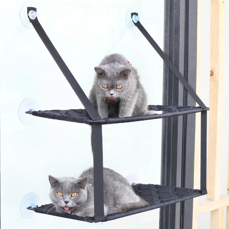 Cat Hammock Window Resting Seat Perch for indoor cats, durable and space-saving