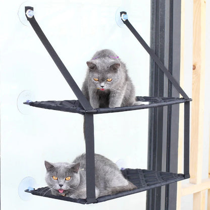 Cat Hammock Window Resting Seat Perch for indoor cats, durable and space-saving