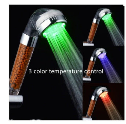 Color Changing LED Shower Head with temperature sensor and high pressure