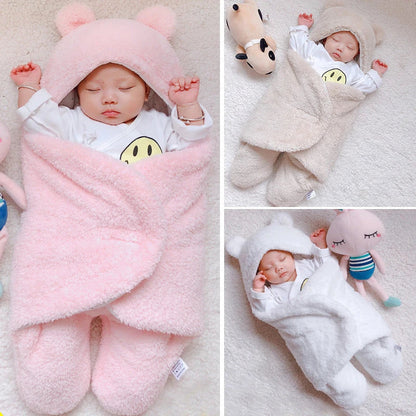 Cozy cotton baby sleeping bag with soft, breathable interior and warm, insulating outer layer