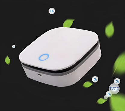 White USB-powered car air purifier for small spaces under 10 square metres.