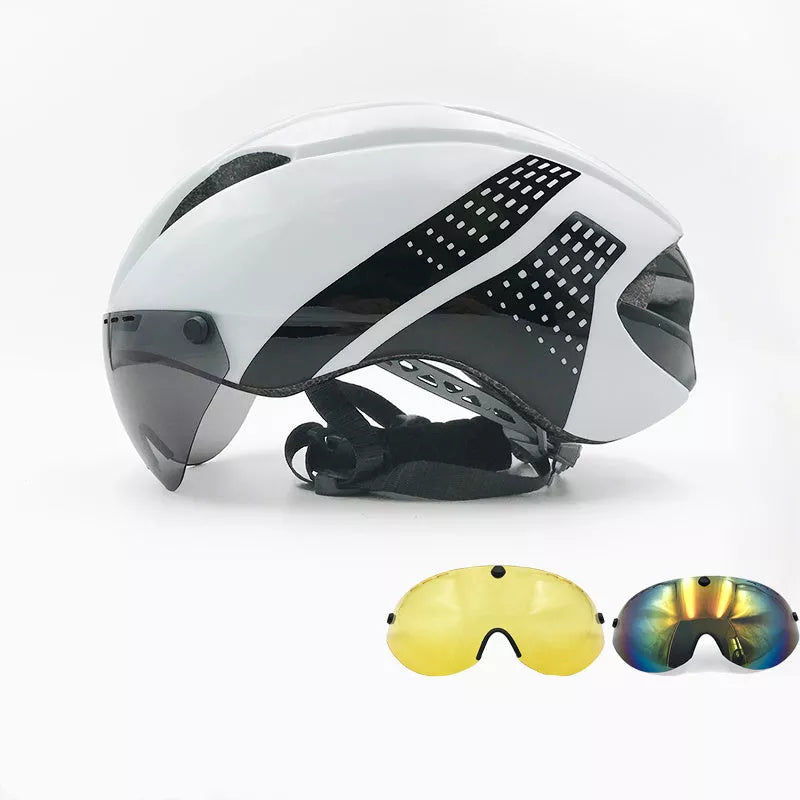 Mountain Bike Road Bike Helmet with removable magnetic goggles and 11 wind holes