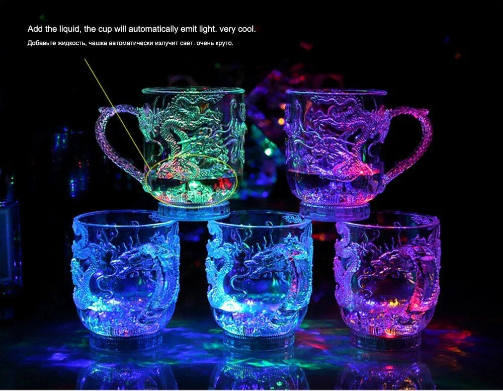 Enchanting color-changing illuminated wine glass with built-in LED module for mesmerizing glow