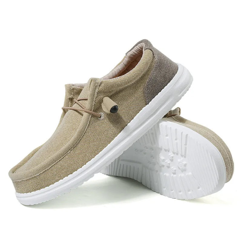Green and orange men's canvas casual shoes with a coloured mosaic spliced pattern and round toe.
