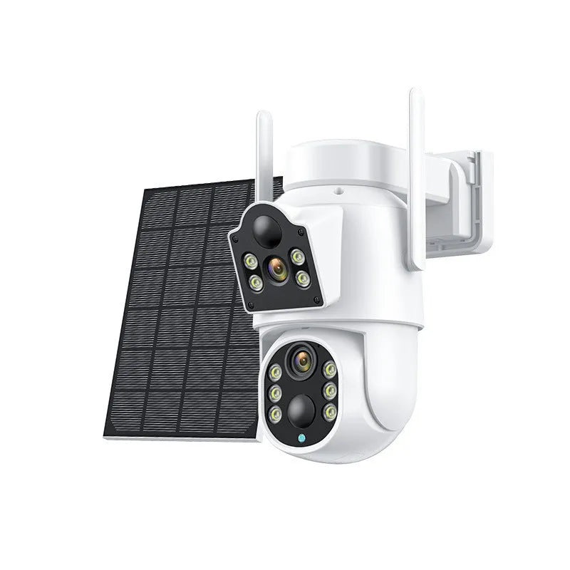 Outdoor solar wireless security camera with solar panel for plug-free 4MP HD home monitoring