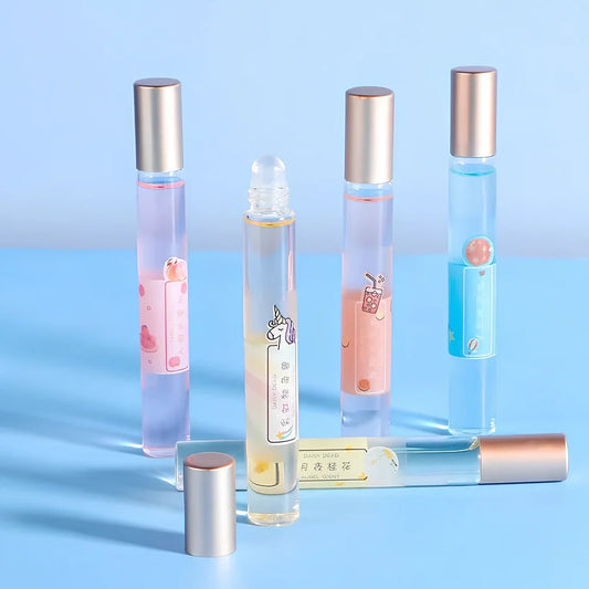 12ml glass rollerball essential oil fragrance bottle with Pure Gardenia label, featuring metal applicator for subtle scent application