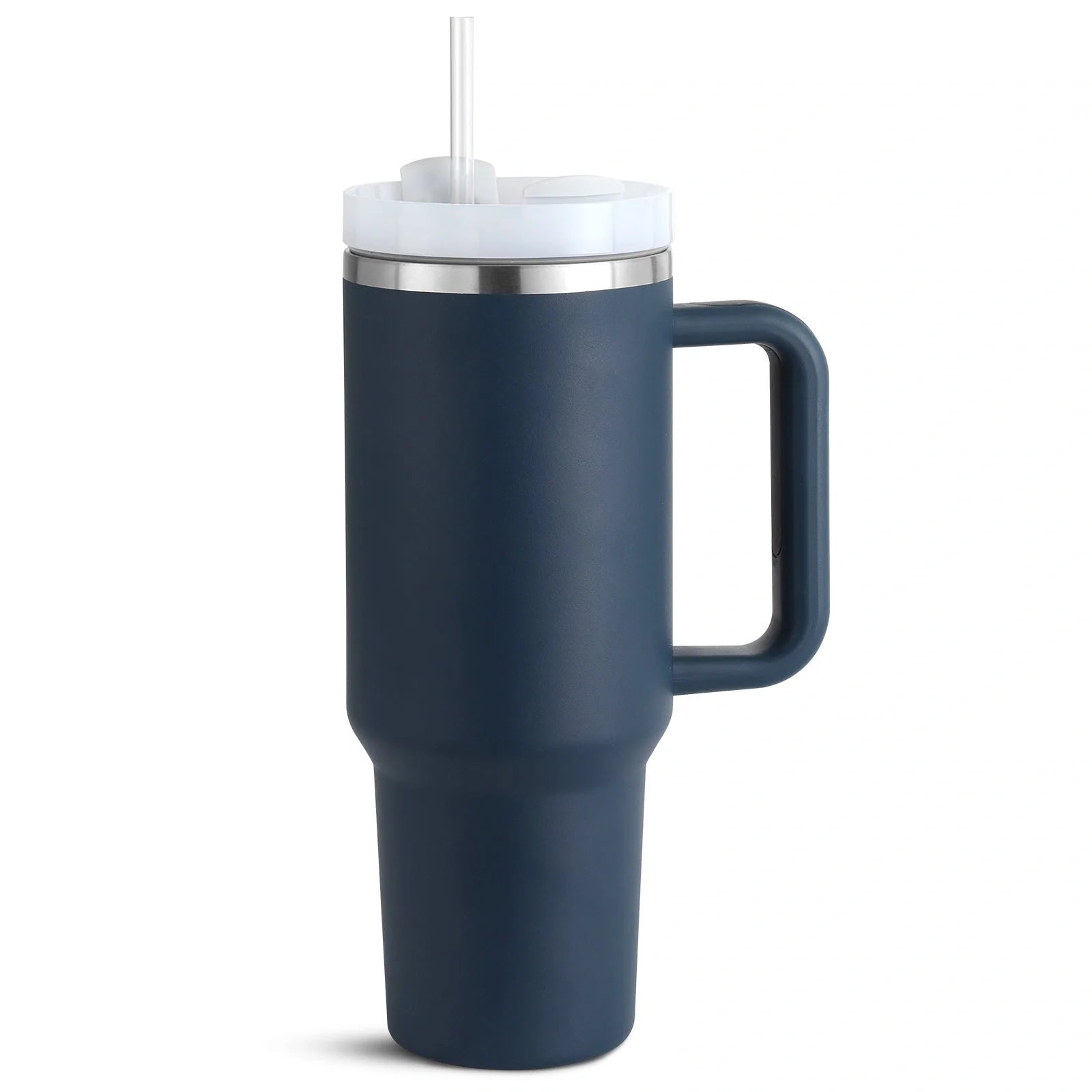 40oz stainless steel straw coffee mug with handle, ideal for travel