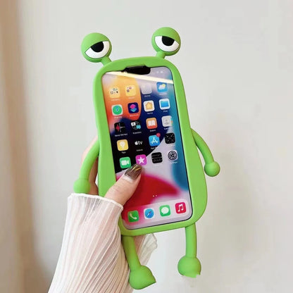 Cartoon Cute Shockproof Bumper Cover for iPhone with 3D frog design