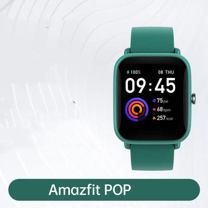 Smartwatch with colour screen showing blood oxygen reading on silicone strap