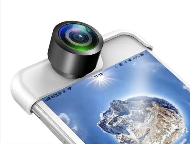 360-degree rotating panoramic camera lens attachment for compatible Apple iPhone models