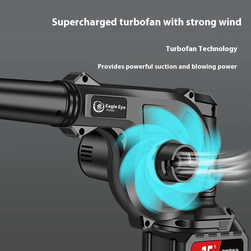 Rechargeable hair dryer lithium blower, 21V, 40000r speed, 4.0ah battery, EU plug, 30 cm x 13 cm x 15.5 cm